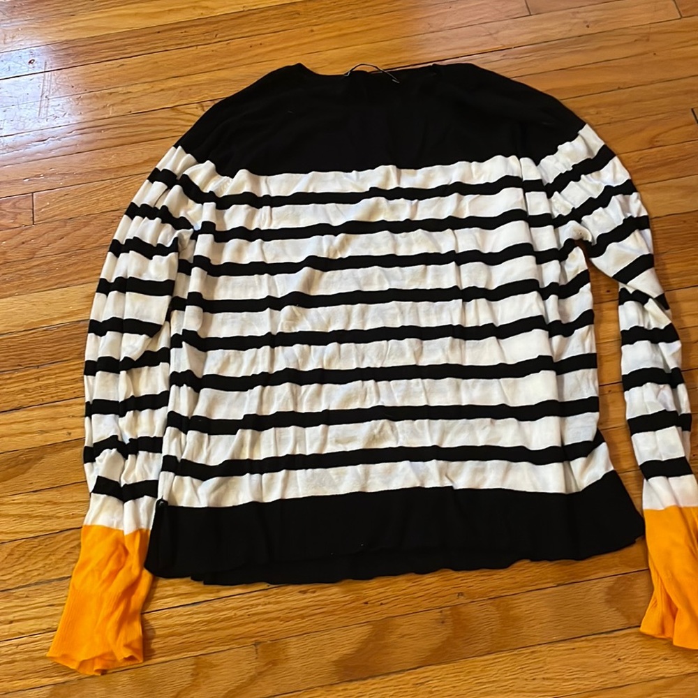 Black, white and yellow Zara sweater. Size small.